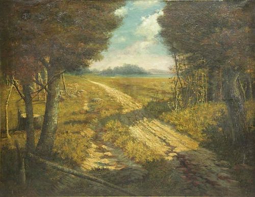 DEMONT, Adrien. Oil on Canvas. Pastoral Landscape