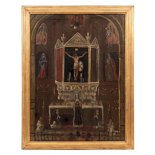CONSECRATION ON THE ALTAR OF THE CHRIST OF CHALMA. MEXICO, 19TH CENTURY. 