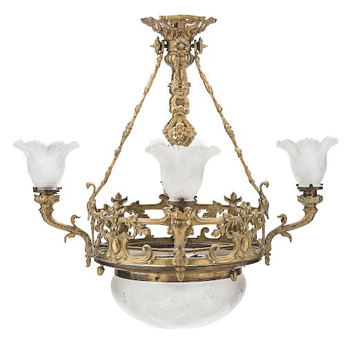 AN EMPIRE STYLE CEILING LAMP. FRANCE, 19TH CENTURY. 