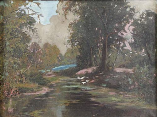 RUPPRECHT, Wilhelm. Oil on Canvas. River Landscape