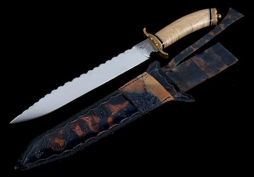 Great Falls Hand Forged Knife With Leather Sheath