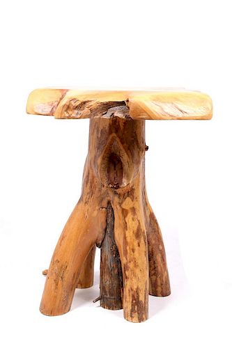 Rustic Hand Made Cedar Log End Table