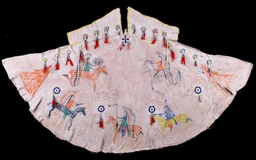 Sioux Pictorial Painted & Beaded Model Tipi c1890-
