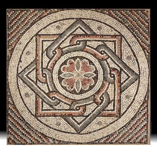 Roman Mosaic with Geometric Design