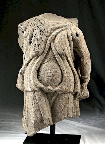 Eastern Roman Basalt Carving - Torso of Victory