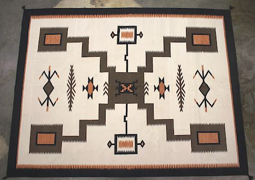 Large Navajo Old Crystal Pattern Style Wool Rug