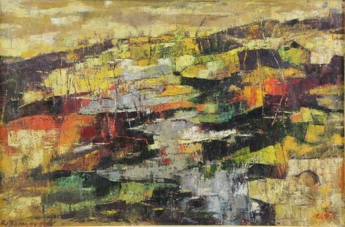 BAMBERGER, Ruth. Oil on Canvas "Judean Hills".