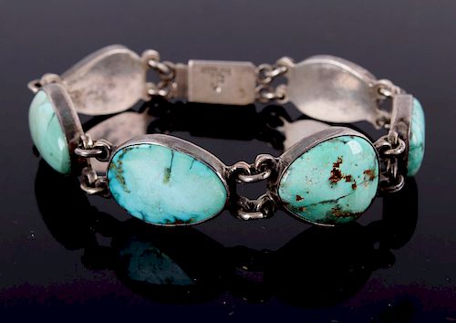 Navajo Kingman Turquoise Sterling Bracelet