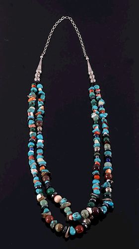 Navajo Multistrand & Multistone Necklace