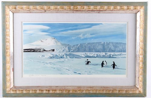 K. Shackleton (1923-2015) Framed Mt. Erebus Print