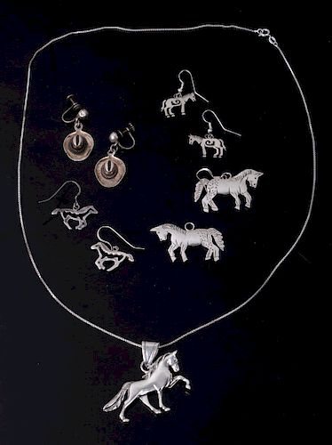 Sterling Silver Western Earrings & Necklace