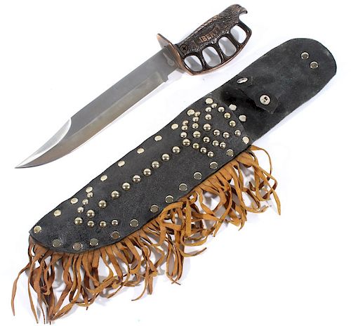 Liberty Knuckle Duster Knife with Leather Sheath