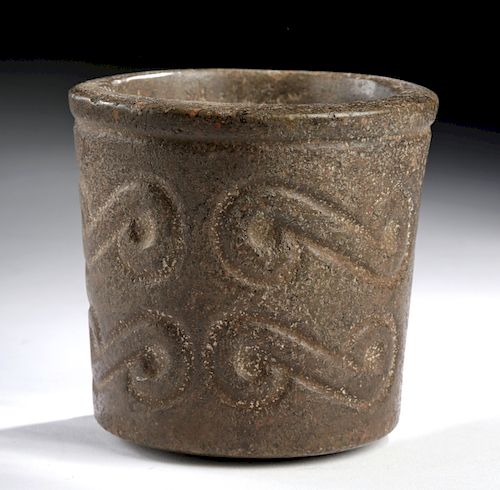 Lovely Chavin Stone Cup w/ Incised Motifs