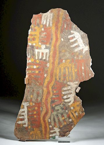 Rare & Large Inca Chucu Painted Stone Petroglyph Plaque