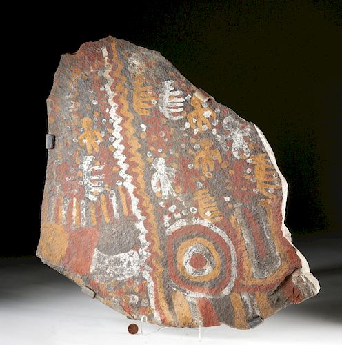 Massive Inca Chucu Painted Stone Petroglyph Plaque