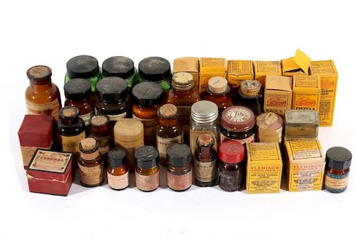 Collection of 1930's Veterinarian Medicine Bottles