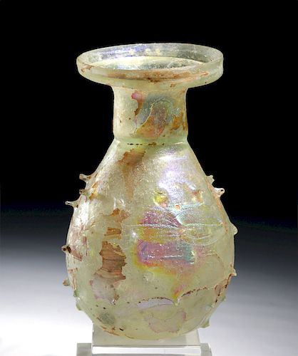 Spiked Roman Glass Sprinkler Jar - Stunning Iridescence