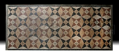 Roman Stone Mosaic - Intricate Geometric Star Pattern