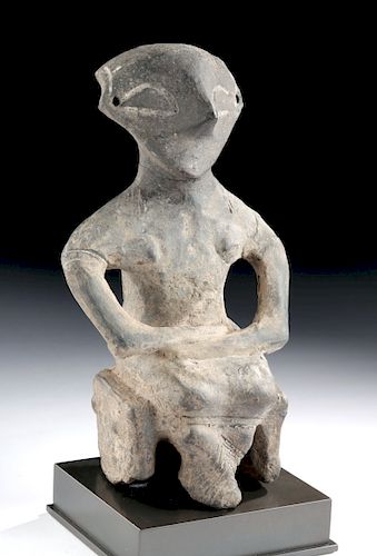 Vinca Pottery Seated Figure w/ TL - ex Sotheby's