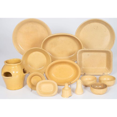 Yellowware Dishes and Vase