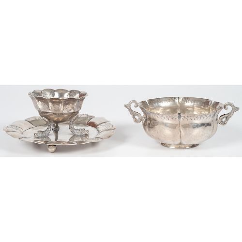 Mexican Silver Bowls with Colonial Hallmarks