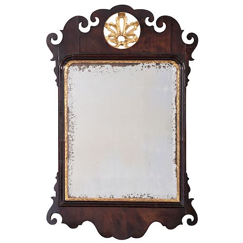 Chippendale Mirror with Tattered Shell Crest