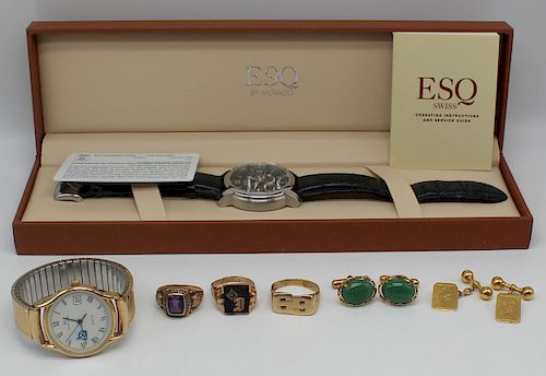 JEWELRY. Assorted Men's Jewelry and Watch Grouping