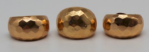 JEWELRY. Faceted 18kt Rose Gold Jewelry Suite.