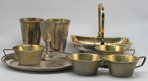 SILVER. Assorted Russian Silver Hollow Ware Group.