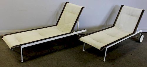 Midcentury Pair of Richard Schultz Chaise Lounges.