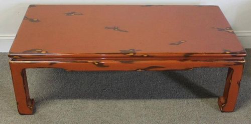Midcentury Asian Modern Lacquered Coffee Table.
