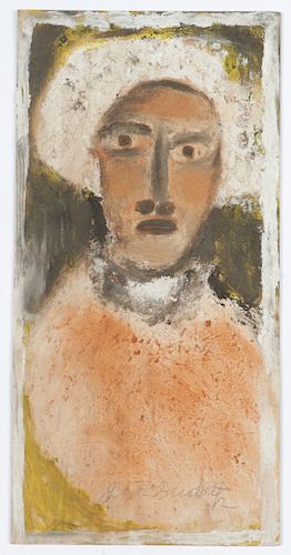 Jimmy Lee Sudduth (1910-2007) Portrait of a Woman
