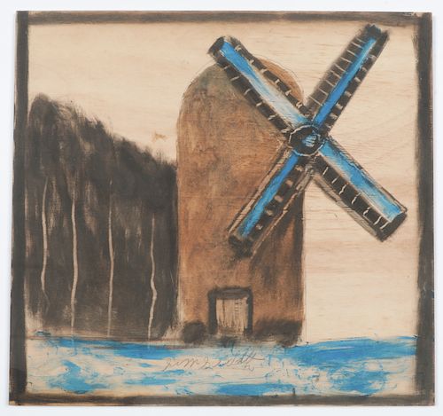 Jimmy Lee Sudduth (1910-2007) "Windmill"