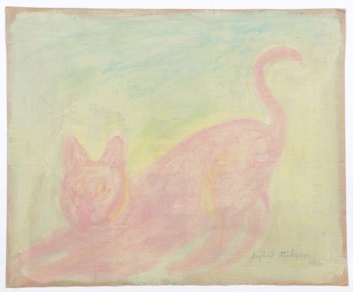 Sybil Gibson (1908-1995) "The Cat", 1986, 25.75'' x 31.25''