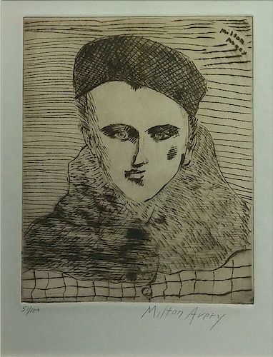  AVERY, MILTON  SALLY WITH BERET DRYPOINT