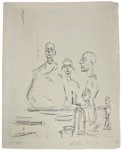 Artist: GIACOMETTI, ALBERTO SCULPTURES DANS L'ATELIER ETCHING Edition: OF 150

