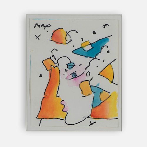 Peter Max  - Untitled (Profile in colors)