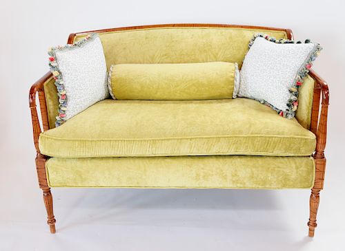 Federal Style Faux Tiger Maple Settee