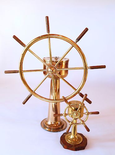John Haste and Co. LTD Engineer's Greenock Brass Ship's Wheel