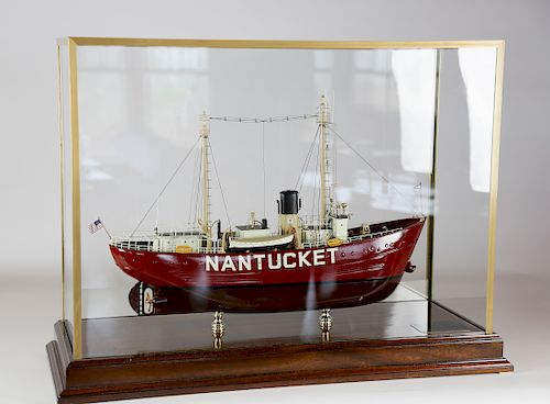 "Nantucket Lightship" Cased Model by The Lannan Ship Model Gallery