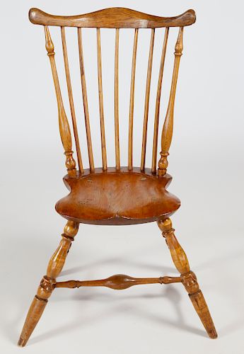 18th Century Oak Fanback Windsor Side Chair