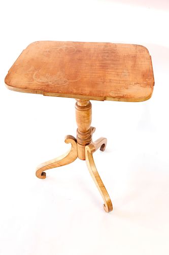 19th Century American Tiger Maple Candlestand