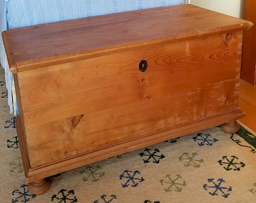 Antique Pine Lift Top Dovetailed Blanket Chest