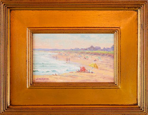 Robert Scott Jackson Oil on Canvas "Day at the Beach"
