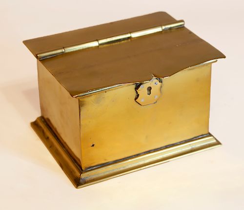 Small 19th Century English Brass Hinged Top Box