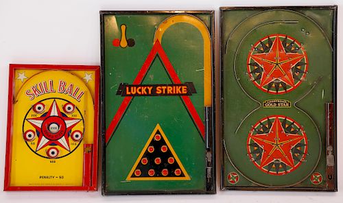 Three 1930s Vintage Tin Lithograph Games