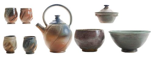 Ben Owen Pottery Tea Set, Three