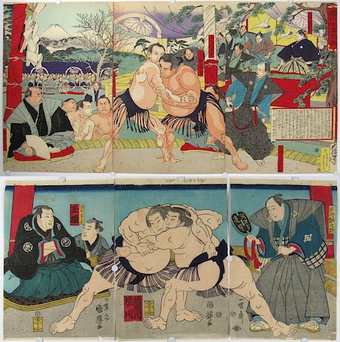 YOSHITOSHI, Tsukioka. The Sumo Bout. Together with