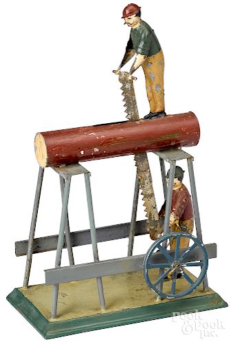 Painted tin sawyers steam toy accessory