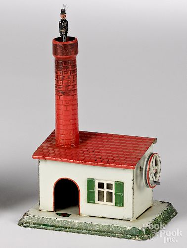Doll painted tin chimney sweep steam toy accessory